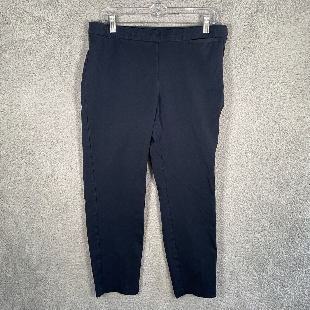 J. Jill Navy Blue Precision Stretch Slim Leg Ankle Pants Elastic Waist 14